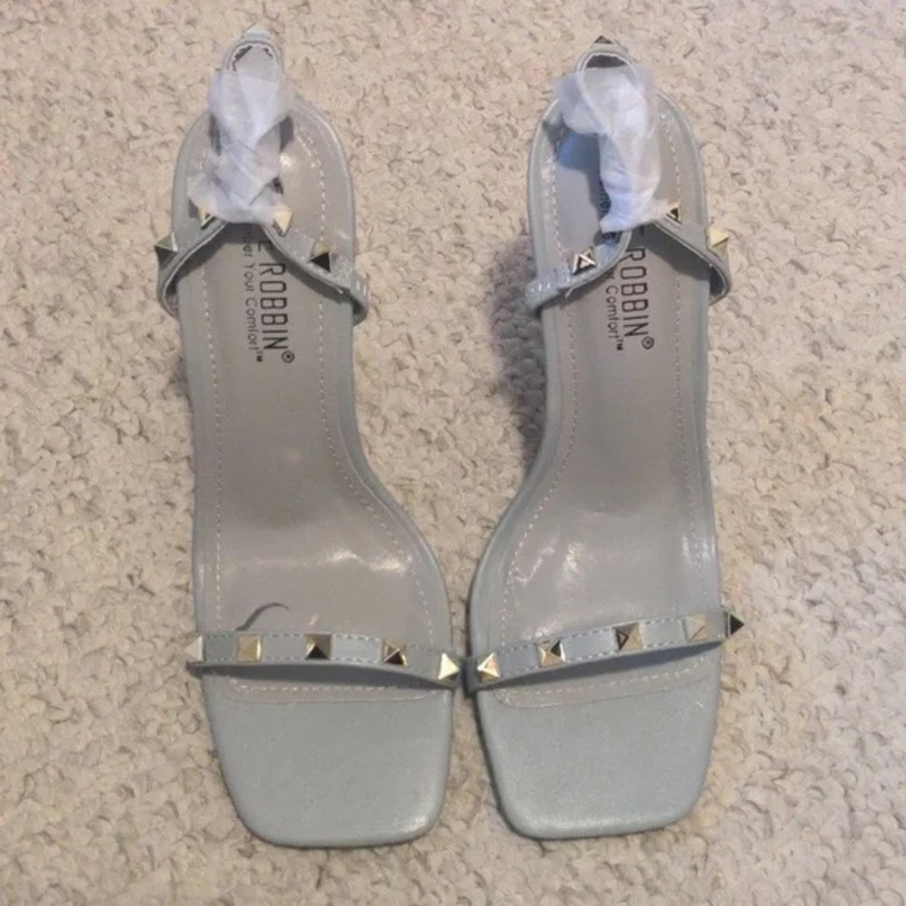 Women's Silver Studded Heels